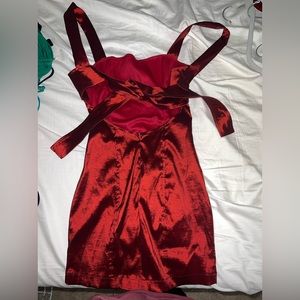 Red sexy party body con dress. Ties in the back!